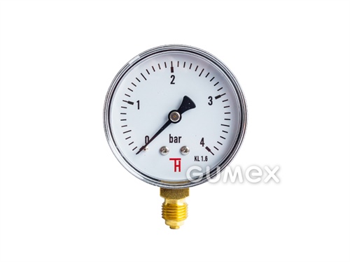 Standard Manometer mit dem Anschluss unten, 63mm, Außengewinde G 1/4", 0-4bar, -40°C/+60°C, 